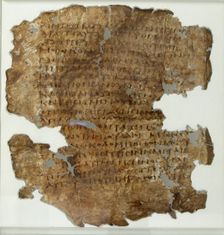 Fragment of the Gospel of St. John 2:11-22, Egyptian, 4th century. Creator: Unknown