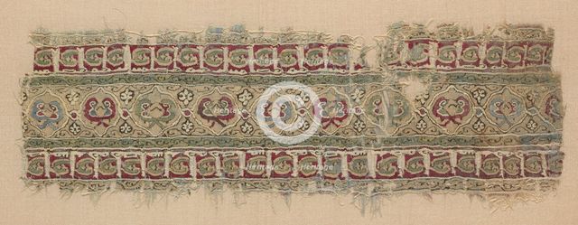 Fragment of Tiraz-Style Textile, 1100s. Creator: Unknown.