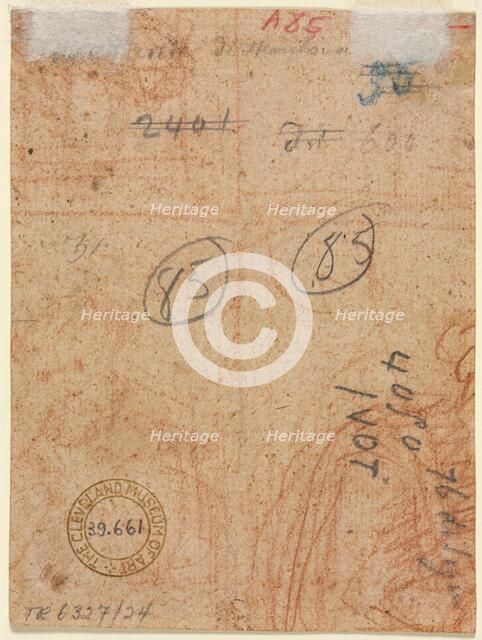 Fragment of Two Figures (verso), 16th century. Creator: Unknown.