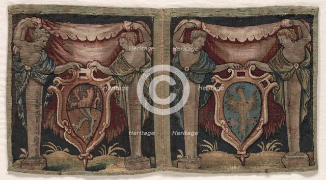 Fragment of Two-Sectioned Tapestry Border, 1500s. Creator: Unknown.