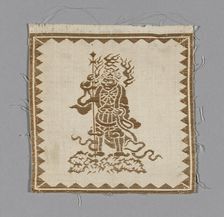 Fragment (Shitenno from Kesa), Japan, Meiji period (1868-1912), 1875/1900. Creator: Unknown