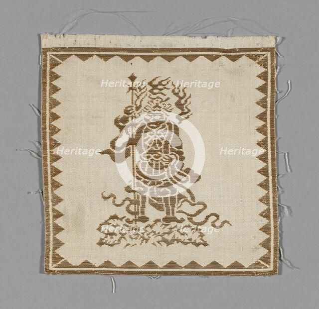 Fragment (Shitenno from Kesa), Japan, Meiji period (1868-1912), 1875/1900. Creator: Unknown.