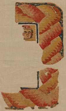 Fragment, Probably an Ornament from a Large Curtain, late 400s. Creator: Unknown