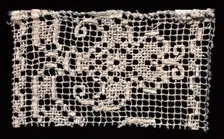 Fragment with a Floral (tendril) Motif, 1500s-1600s. Creator: Unknown