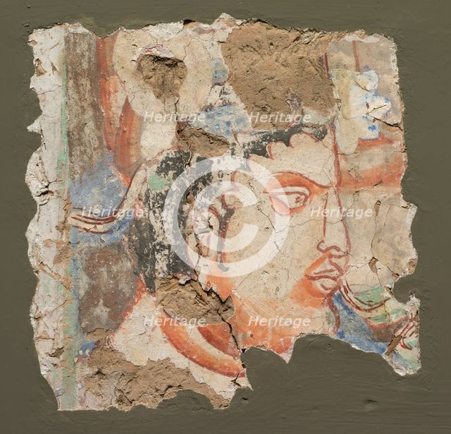 Fragment with a Head of Bodhisattva, c. 600-650. Creator: Unknown.