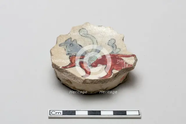 Fragment with a winged quadruped, Saljuq period, early 13th century. Creator: Unknown.