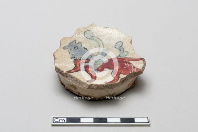 Fragment with a winged quadruped, Saljuq period, early 13th century. Creator: Unknown.