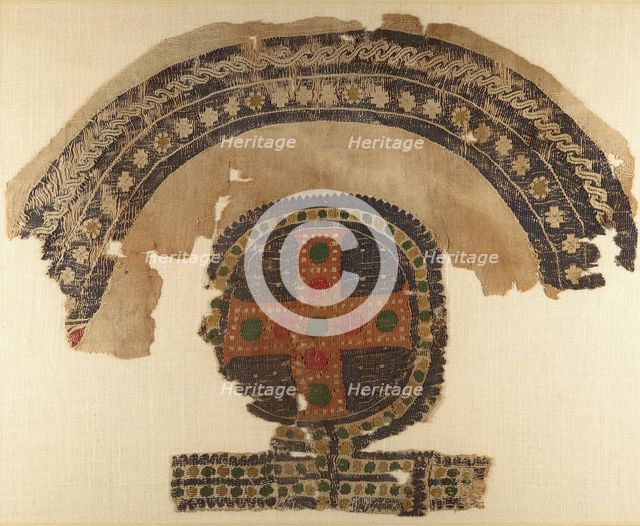 Fragment with an Arch and a Gemmed Cross, Byzantine, 5th-6th century. Creator: Unknown.