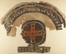 Fragment with an Arch and a Gemmed Cross, Byzantine, 5th-6th century. Creator: Unknown