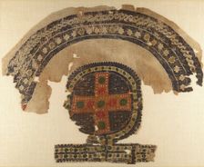Fragment with an Arch and a Gemmed Cross, Byzantine, 5th-6th century. Creator: Unknown