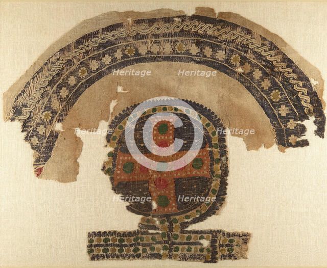 Fragment with an Arch and a Gemmed Cross, Byzantine, 5th-6th century. Creator: Unknown.