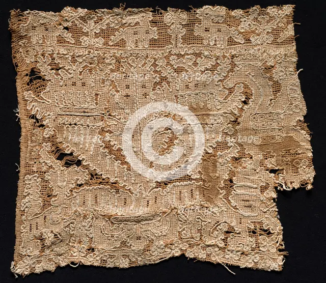 Fragment with Animal and Vegetal Motifs, 16th century. Creator: Unknown.
