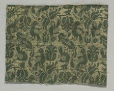 Fragment with Birds and Floral Motif, 1600s. Creator: Unknown