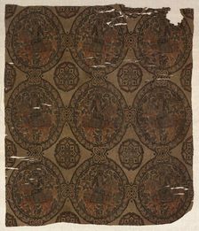 Fragment with Equestrian Falconer King, 800s. Creator: Unknown