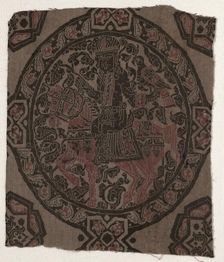 Fragment with Equestrian Falconer King, 800s. Creator: Unknown