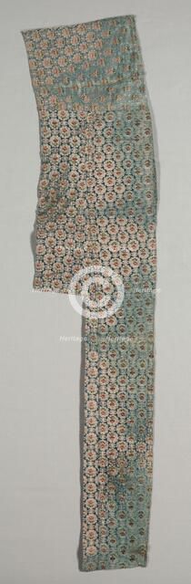 Fragment with Floral Design on a Silver Ground, 1700s. Creator: Unknown.