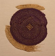 Fragment with Gold Foil and Apotropaic Interlacing Knots, 300s-400s. Creator: Unknown