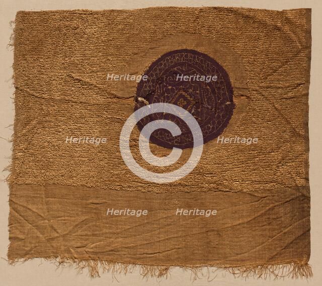 Fragment with Gold Foil, from a Furnishing Fabric, 300s-400s. Creator: Unknown.