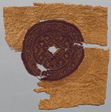 Fragment with Gold Foil, from a Furnishing Fabric, 300s-400s. Creator: Unknown