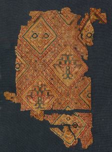 Fragment with jewel-like silk, 800s. Creator: Unknown