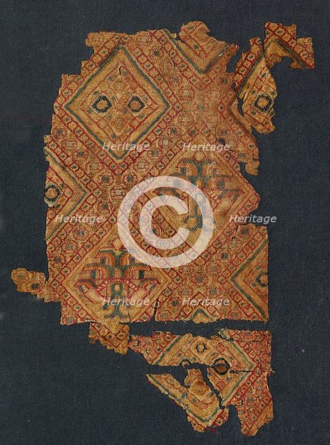 Fragment with jewel-like silk, 800s. Creator: Unknown.