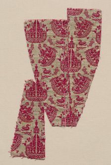 Fragment with maritime scene, late 1600s. Creator: Unknown