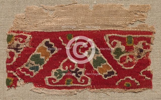 Fragment, with Part of a Clavus, early 800s. Creator: Unknown.