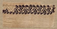 Fragment, with Part of a Clavus, from a Tunic, 400s - 500s. Creator: Unknown