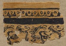 Fragment, with Part of a Clavus, from a Tunic, 400s - 600s. Creator: Unknown