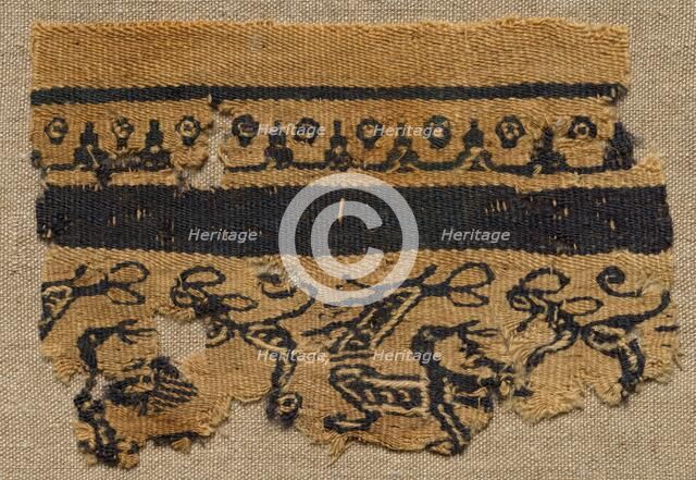 Fragment, with Part of a Clavus, from a Tunic, 400s - 600s. Creator: Unknown.