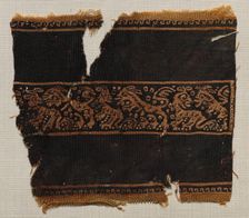 Fragment, with Part of a Clavus, from a Tunic, 700s - 800s. Creator: Unknown