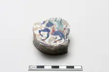 Fragment with partial image of a rider, Saljuq period, early 13th century. Creator: Unknown