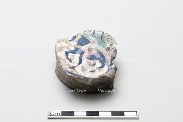 Fragment with partial image of a rider, Saljuq period, early 13th century. Creator: Unknown.