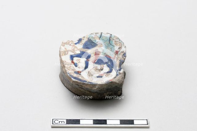 Fragment with partial image of a rider, Saljuq period, early 13th century. Creator: Unknown.