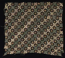 Fragment with Repeated Square Pattern, 1500s-1600s. Creator: Unknown