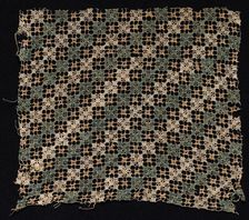 Fragment with Repeated Square Pattern, 1500s-1600s. Creator: Unknown