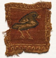 Fragment with Roundel and Decorative Stripes, 600s - 700s. Creator: Unknown