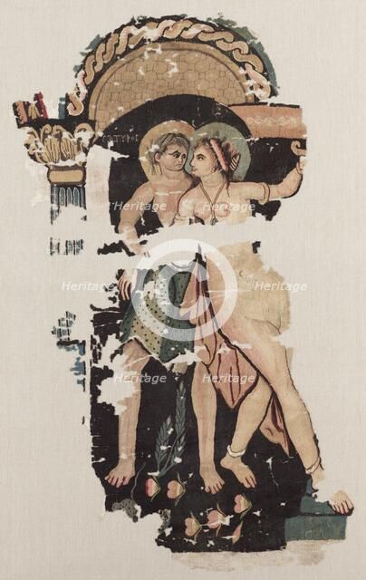 Fragment with Satyr and Maenad, 300s. Creator: Unknown.