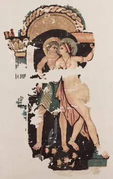 Fragment with Satyr and Maenad, 300s. Creator: Unknown