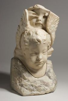 Fragment with Seraph Enframed by His Wings, c.1460. Creator: Circle of Desiderio Da Settignano