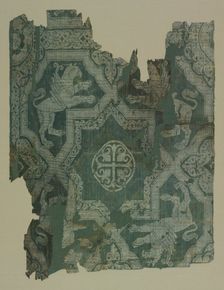Fragment with star pattern and griffins, 950-1050. Creator: Unknown