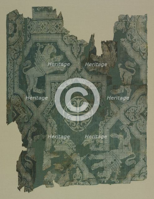Fragment with star pattern and griffins, 950-1050. Creator: Unknown.