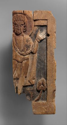 Fragmentary Carved Panel with a Saint, Egypt, 6th-7th century. Creator: Unknown