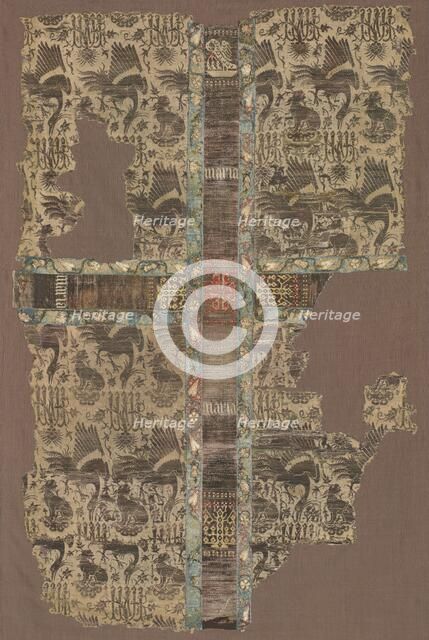 Fragmentary Chasuble with Woven Orphrey Band , 1300s. Creator: Unknown.