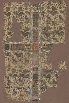 Fragmentary Chasuble with Woven Orphrey Band , 1300s. Creator: Unknown