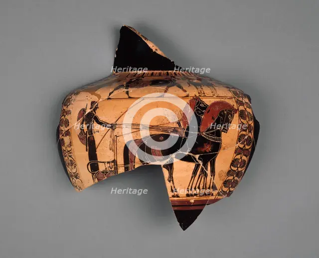 Fragmentary Attic Black-Figure Hydria, about 530 BC. Creator: Unknown.