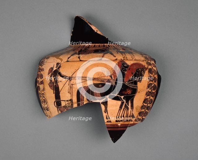 Fragmentary Attic Black-Figure Hydria, about 530 BC. Creator: Unknown.