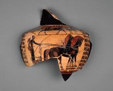 Fragmentary Attic Black-Figure Hydria, about 530 BC. Creator: Unknown