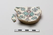 Fragmentary base of a bowl, Saljuq period, early 13th century. Creator: Unknown