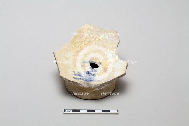 Fragmentary base of a bowl, Saljuq period, early 13th century. Creator: Unknown.